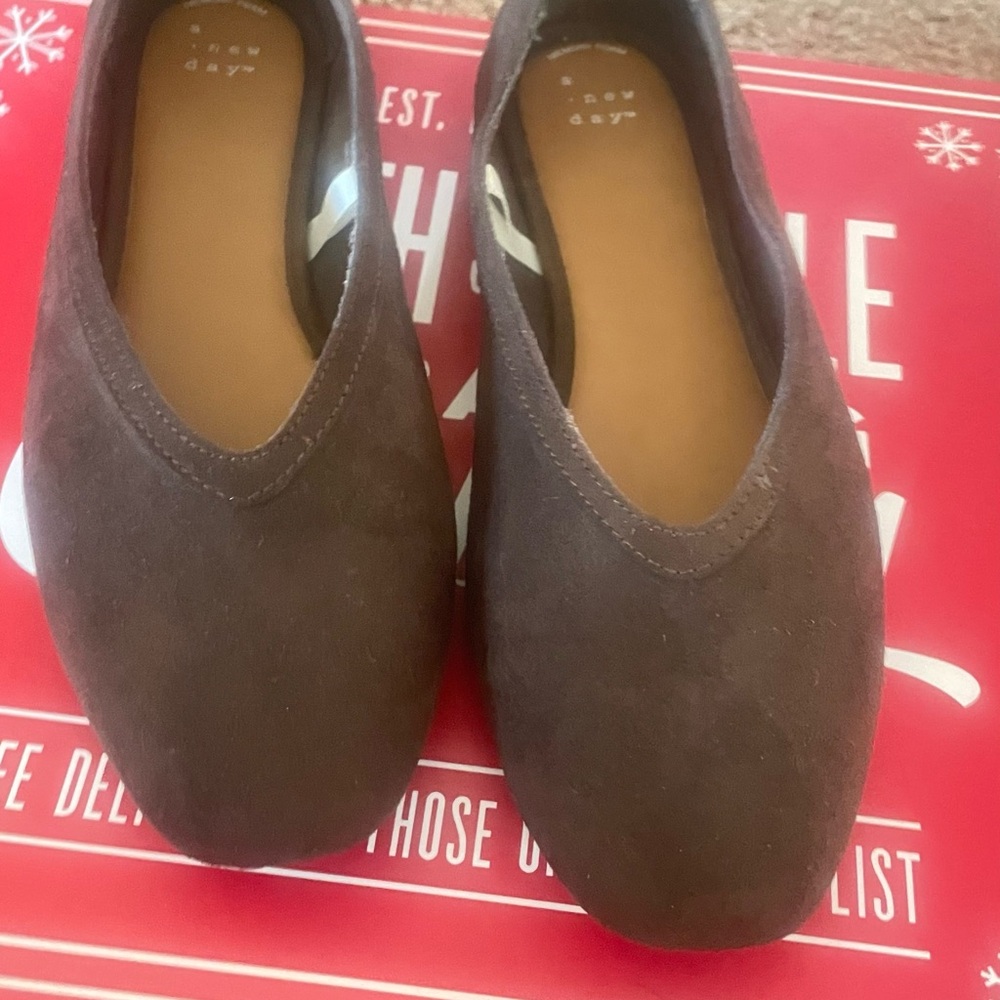 SOLD: Chocolate Suede flats!!